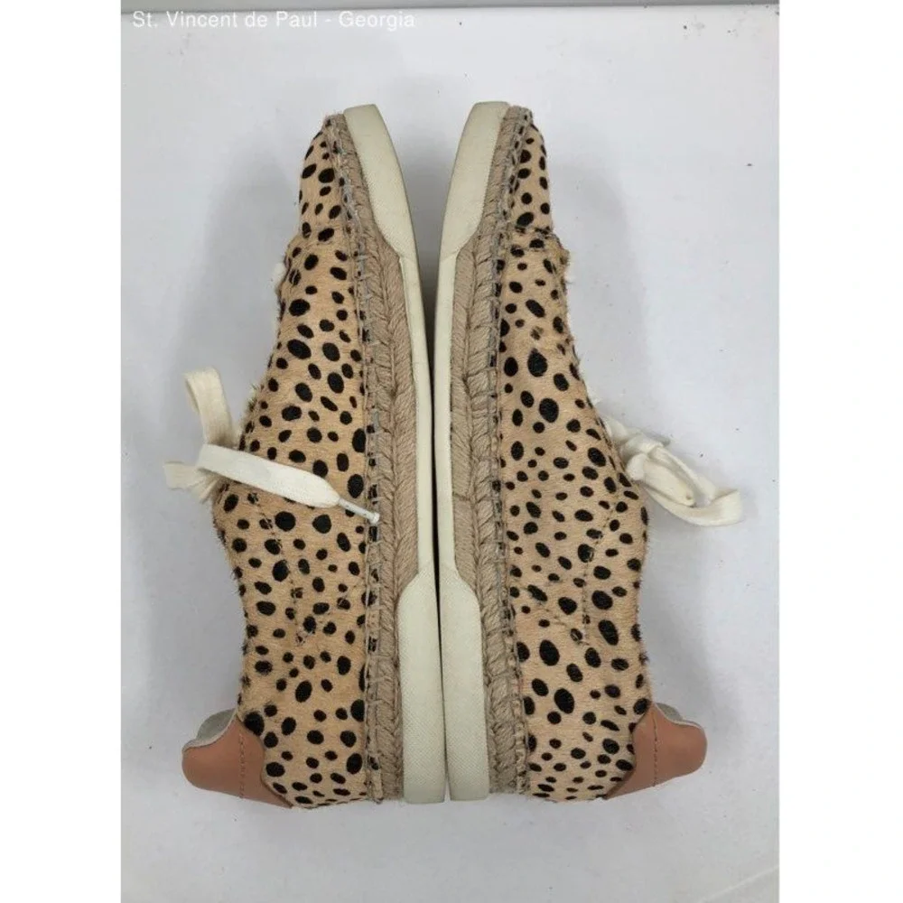 Dolce Vita Beige Cheetah Print Cow Hair Espadrille Sneaker Casual Shoe Women 9